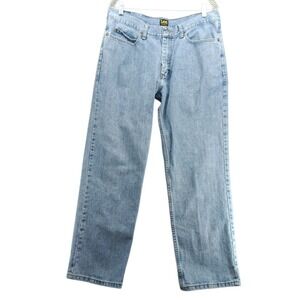 Vintage Lee Relaxed Fit Light Wash Blue Jeans Mens‎ Size 36x30 100% Cotton Denim